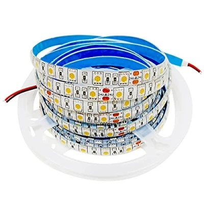 Afbeelding van Tesfish 24V Ledstrip, warm wit 3200K 5M LED Strip Lights SMD 5050 IP65 Waterdicht 300 LEDs Kleur veranderende lichtstrip voor Slaapkamer, Keuken Decoratie