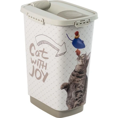 Afbeelding van Rotho Mypet Voeder Strooicontainer Grijs&amp;Cappuccino Hondenvoerbewaarbak 25 l