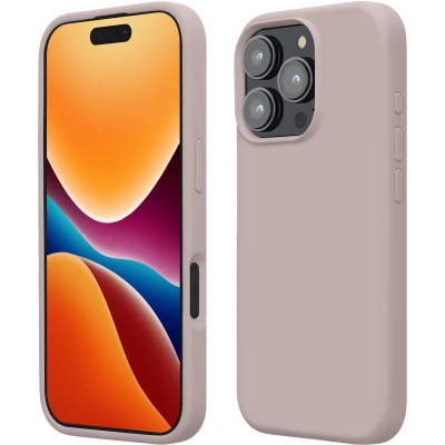 Afbeelding van kwmobile telefoonhoesje geschikt voor Apple iPhone 16 Pro Max Hoesje met siliconen coating Smartphone case in lila wolk