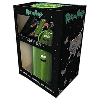 Afbeelding van Rick and Morty Pickle Geschenkset Mok, Onderzetter en Sleutelhanger