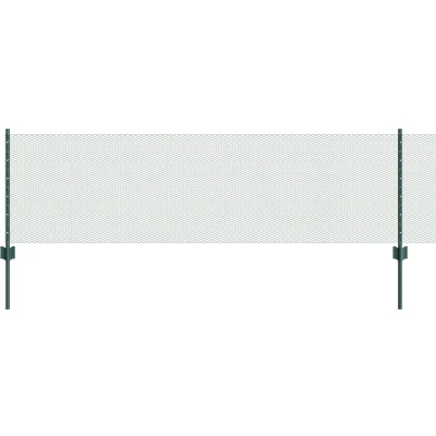 Afbeelding van vidaXL Hekpalen 11 stuks U Kanaal Groen 60 cm Staal, Zeshoekig Hek 0.6x100 m Staal