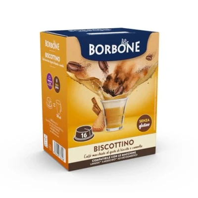 Afbeelding van Caffè Borbone 96 capsules compatibel met Lavazza a Modo Mio Drankk, oplosbaar voor de smaak Biscottino het Emporio del Coffee