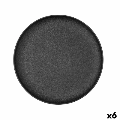 Afbeelding van Eetbord Bidasoa Fosil Zwart Keramisch 26,5 x 26,4 2,3 cm (6 Stuks)