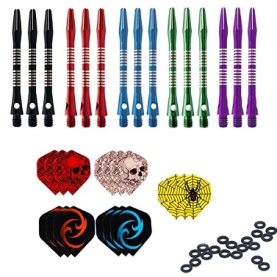 Afbeelding van ToBeIT 15 stuks aluminium dart shafts metalen dartshafts voor soft dartpijlen en stalen (kleurrijk)