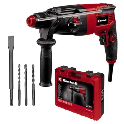 Afbeelding van Einhell TC RH 620 4F hamerboorset (620 W, pneumatisch slagvast, 2,2 J slagvastheid, hamerboren, beitelen met en zonder bevestiging, SDS plus, duurvergrendeling)