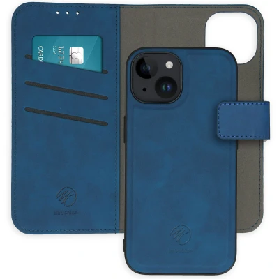 Afbeelding van Apple iPhone 15 Hoesje Kunstleder iMoshion Bookcase/2 in 1 Case Blauw Telefoonhoesje