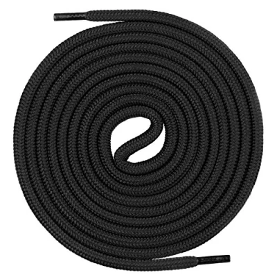 Afbeelding van Mount Swiss Ronde premium veters voor werkschoenen, wandelschoenen en trekkingschoenen 100% polyester extreem scheurvast ø 5 mm 12 kleuren lengtes 60 200 cm I Made in Europa, zwart, 100 /