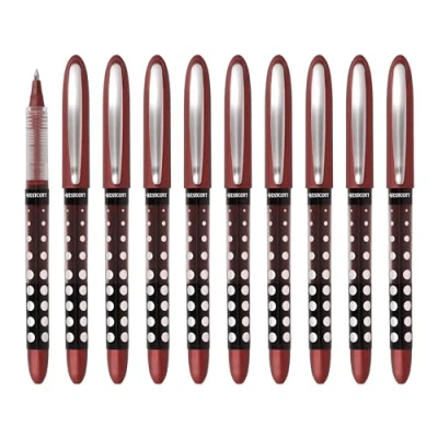 Afbeelding van Westcott Balpen, E 730631 00, rood, 10 stuks, voordeelverpakking met correctiepen, rollerball pen, rode inkt, nauwkeurige 0,5 mm lijndikte, transp. vulniveau indicator, capillaire