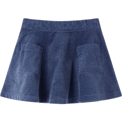 Afbeelding van Kinderrok met zakken ribfluweel 116 marineblauw