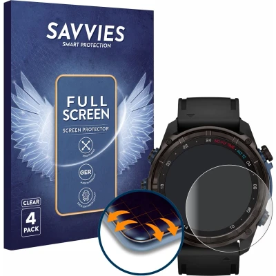 Afbeelding van Savvies Screenprotector voor Garmin Descent Mk3i (51 mm) Folie Beschermfolie transparant volledig dekking (4 Stuks)