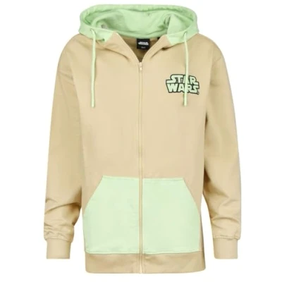 Afbeelding van Disney Star Wars The Mandalorian Grogu Novelty Vest met capuchon M Beige/Groen