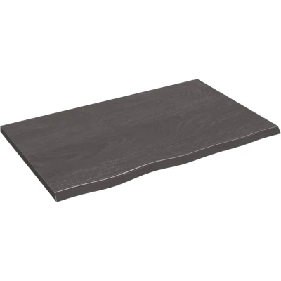 Afbeelding van Wastafelblad 80x50x2 cm behandeld massief hout donkergrijs