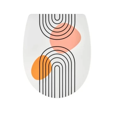 Afbeelding van Wirquin 20724241 Marbella Thermoplastische WC bril U vorm Ark Japandi, wit