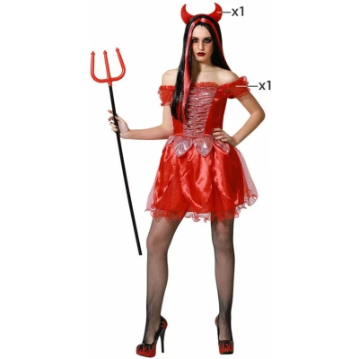 Afbeelding van Kostuums voor Volwassenen Demoness Rood Maat M/L