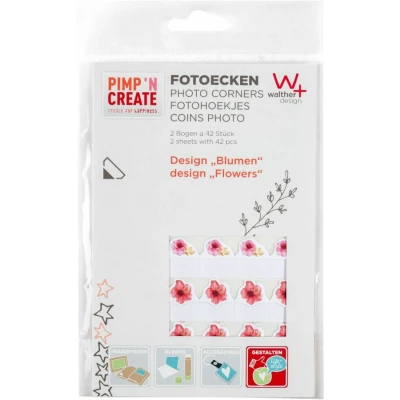 Afbeelding van Fotohoeken walther design bloemen 2 vellen à 42 stuks
