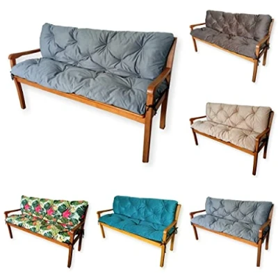 Afbeelding van 4L Textil Kussen voor tuinbank, schommelbank, bankkussen, zitkussen en rugkussen, bekleding, tuinkussen, onderhoudsvriendelijk, palletzitkussen, 150 x 60 50 cm, grafiet
