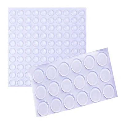 Afbeelding van Schokdemper voor kastdeur, 118 stuks, transparant, siliconen, geluidsarm, polsbescherming, deur, zelfklevend, antislip, schokbestendig, deurstopper (2 maten)