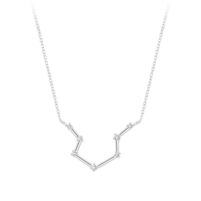 Afbeelding van JoyS Zilveren sterrenbeeld ketting Aquarius Waterman met zirkonia