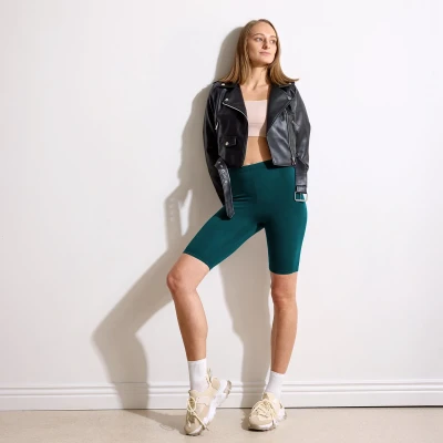 Afbeelding van Merry Style MS MS10 145 LE Dames Leggings Sport Vrijetijdsbroek Kort Viscose Sporbroek Yogabroek Smaragdgroen L