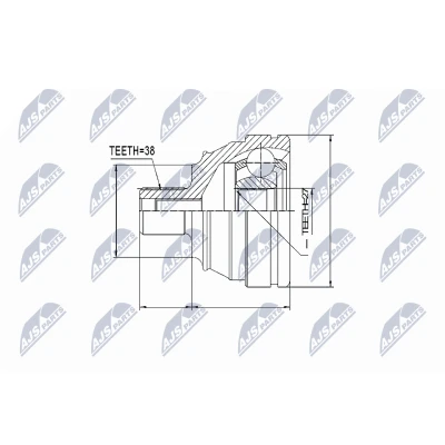 Afbeelding van Homokineet reparatie set, aandrijfas NTY NPZ VW 009