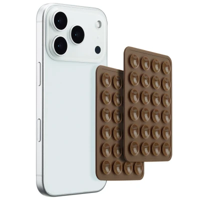 Afbeelding van Selencia 2 Pack Telefoonhouder zuignap Mocha Brown Bruin Siliconen En TPU (zacht)