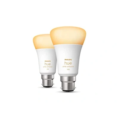 Afbeelding van Philips Hue White Ambiance Smart Bulb Twin Pack LED [B22 bajonet Cap] 1100 lumen (75W equivalent). Werkt met Alexa, Google Assistant en Apple Homekit