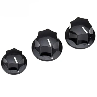 Afbeelding van Musiclily Pro Inch Maat 2 Groot 1 Klein Basgitaarknop Set voor USA J stijl Bas, Zwart (Set van 3)