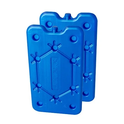Afbeelding van ToCi Set van 2 koelelementen met elk 400 ml, blauwe koelelementen, platte voor koeltas of koelbox, dunne koelaccu&#039;s, extra plat, koelpads koelpack koeldraagtas