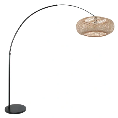 Afbeelding van Steinhauer Vloerlamp Sparkled light bamboe beige zwart