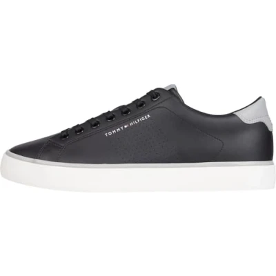 Afbeelding van Tommy Hilfiger CORE Seasonal Sneakers laag, Heren, Maat: 40, Black Leer en imitatieleer