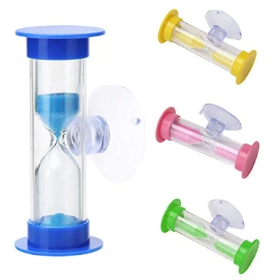 Afbeelding van Kids Tandenborstel Zandglas Timer, 2 Min Douche Timer Mini Glas Zand Klok, Zuignap Koken Swivel Kinderen Zandloper voor het Poetsen van Kindertanden (Blauw)