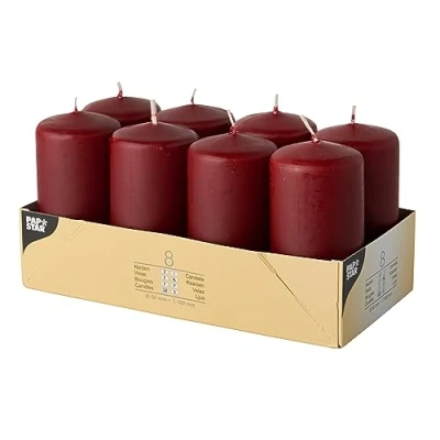 Afbeelding van Papstar 17983 Kaarsen Bordeaux 8st