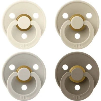 Afbeelding van BIBS® Colour Sand Fopspenen 4 stuks 0 6 maanden in Ivoor, Vanille, Donkere Eik