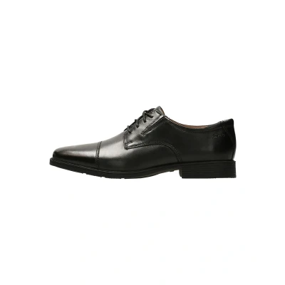 Afbeelding van Clarks Tilden Cap heren Oxford Derby, Zwart leder , 48 EU