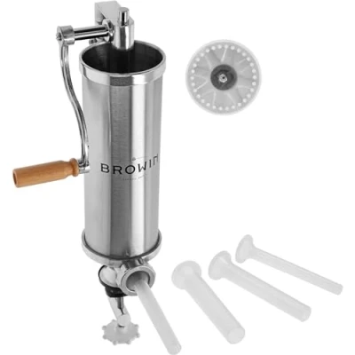 Afbeelding van BROWIN® Handmatige worstvuller van roestvrij staal 311007 2,5 kg verticale worstmachine voor keuken en restaurants worstpers machine zelfgemaakte worst, cevapcici &amp;