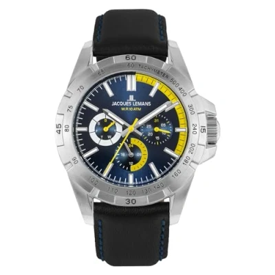 Afbeelding van Jacques Lemans Multifunctioneel horloge 42 11C Quartz horloge, armbanduhr, herenhorloge, datum, leren band