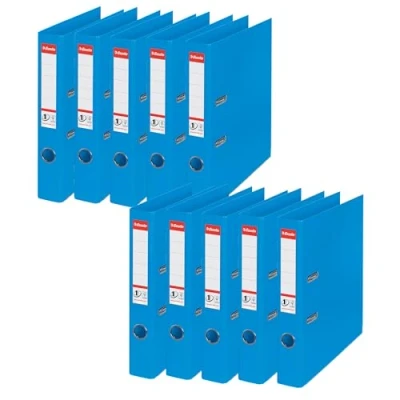 Afbeelding van Esselte 624071 ordner, met sleuven, PVC, 50 mm rug, blauw, 10 stuks
