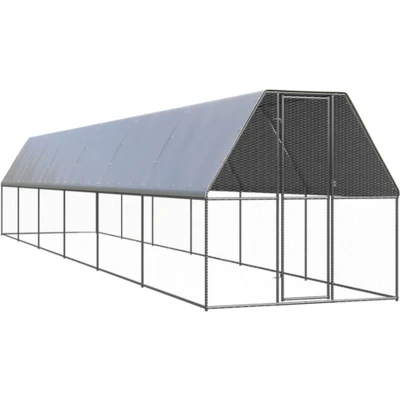 Afbeelding van vidaXL Buitenhok voor kippen 2x12x2 m gegalvaniseerd staal