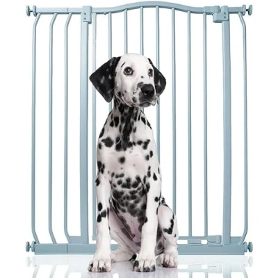 Afbeelding van Bettacare Extra Hoge Hondenhekje met Gebogen Bovenkant Assortiment, 80cm 89cm (69 opties beschikbaar), Mat Grijs, Hoog 100cm in Hoogte, Drukfit Hekje voor Hond en Puppy, Huisdieren Honden, Eenvoudige Installatie