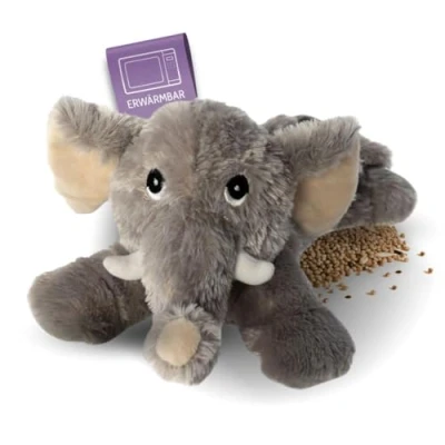 Afbeelding van Habibi Warmte/magnetron opwarm knuffel Olifant grijs 35 cm pittenzak