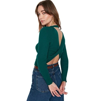 Afbeelding van Trendyol Acryl Trui Groen Regular S Green, Groen,