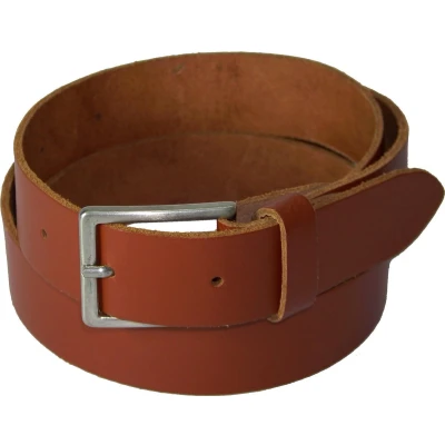 Afbeelding van 100% Leren Riem, 3 cm. Breed, maat 115 Totale lengte 130 cm, cognac.