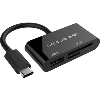 Afbeelding van Gembird UHB CR3 02 geheugenkaartlezer Zwart USB 3.0 (3.1 Gen 1) Type C