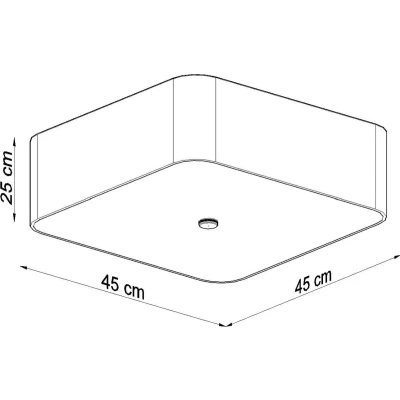 Afbeelding van Sollux Lighting Lokko Square Flush Light Zwart 45cm E27