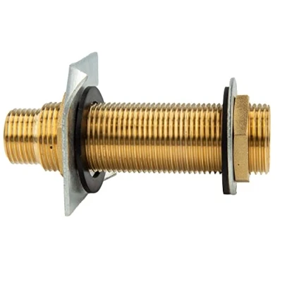 Afbeelding van tecuro Wanddoorvoer G 1/2 x 3/4 inch 65 mm blank messing CW617N