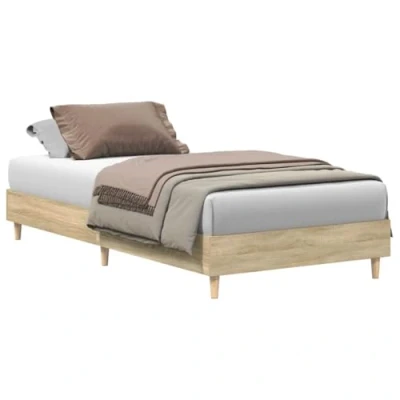 Afbeelding van vidaXL Bedframe zonder matras 100x200cm spaanplaat sonoma eikenkleurig