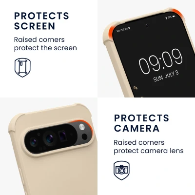 Afbeelding van kwmobile telefoonhoesjegeschikt voor Google Pixel 9 / Pro Hoesje van siliconen met telefoonkoord In crème