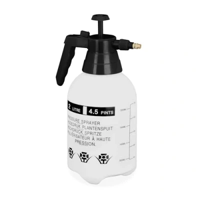 Afbeelding van Relaxdays drukspruit 2 l plantenspuit onkruidspuit druksproeier met pomp zwart