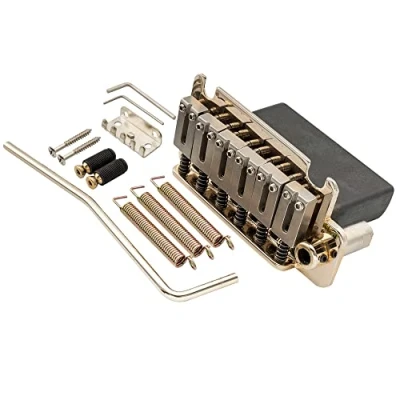 Afbeelding van Musiclily Pro 54mm 2 punts Gitaar Tremolo Brug ST stijl met Roestvrijstalen Zadels Volledig Stalen Blok voor Japan Import Strat, Goud