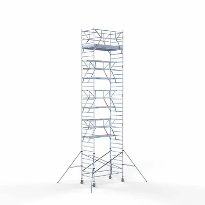 Afbeelding van Professionele alu rolsteiger 135x250x11.20m werkhoogte incl. dubbele voorloopleuning